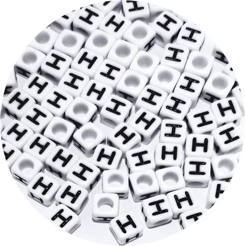 Miniatura 24 de Cuentas cuadradas de letras acrílicas de 0.236 x 0.236 pulgadas, cuentas A del alfabeto para pulseras, joyería, llavero DIY, 100