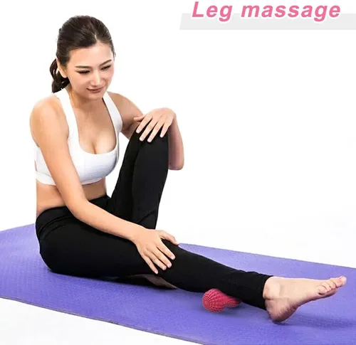 Miniatura 5 de SELEWARE Bola de masaje de maní, bola de masaje de lacrosse doble de maní para espalda, cuello, hombros, columna, piernas, caderas, tejido profundo