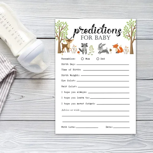 Miniatura 2 de Giftideaworkshop 25 tarjetas de consejos y predicciones para el juego de baby shower, tarjeta de mamá y papá para bebés de niña o niño, padres