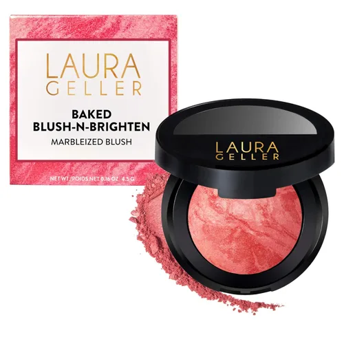 Miniatura 18 de LAURA GELLER NEW YORK Blush-n-Brighten - Rubor horneado marmoleado para mejillas - Tono Pink Grapefruit (pomelo rosado), acabado satinado - Color 05