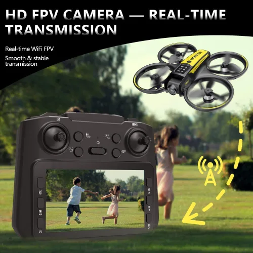 Miniatura 2 de Dron con cámara para niños y control remoto: Drone RC para principiantes para niños con motor sin escobillas, flujo óptico flotante, despegue