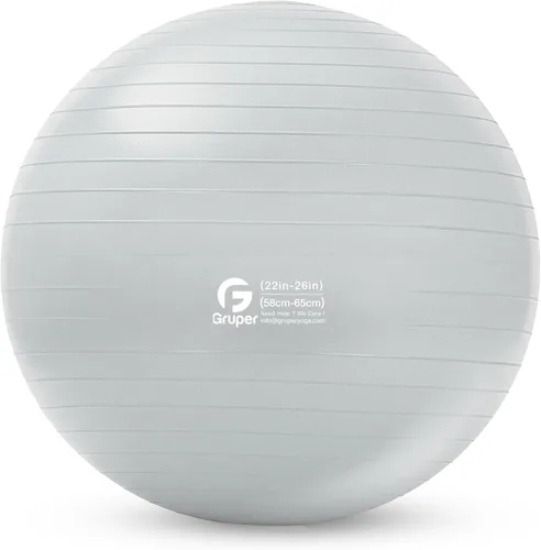 Miniatura 20 de Gruper Pelota de yoga y pilates, pelota de gimnasio de 4 tamaños para fitness, yoga, entrenamiento, embarazo y terapia física, bomba rápida