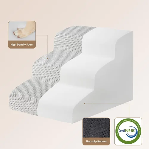 Miniatura 2 de EHEYCIGA Rampa de escaleras curvadas para perros pequeños de 15.7 pulgadas de alto, escalones para perros de 3 escalones para sofá y silla