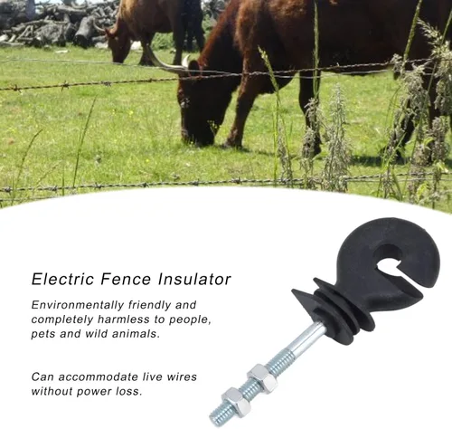 Miniatura 5 de Clavos de aislamiento electrónico roscados para cercas eléctricas, aislador de tornillo para sistema de rejilla, rodamiento de animales