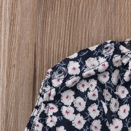Miniatura 5 de Ropa de verano para bebé niña, sin mangas, de algodón y lino, con diadema, Azul real Uno