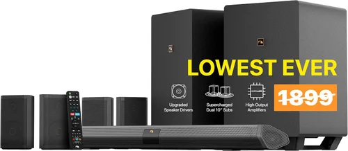 Nakamichi Shockwafe Ultra - Sistema de barra de sonido de 9.2.4 canales con Dolby Atmos/DTS:X, subwoofers duales de 10 pulgadas, 4 altavoces