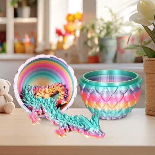 Miniatura 8 de Huevos de dragón pequeños con dragón en el interior, regalos divertidos sorpresa impresos en 3D para niños, juguetes articulados de dragón