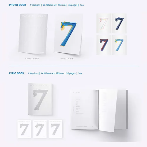 Miniatura 3 de BTS Album - MAP OF SOUL : 7 [ 1 ver. ] Package + Photo Book + Lyric Book + CD + Mini Book + Photo Card + PostCard + Sticker + Coloring Paper