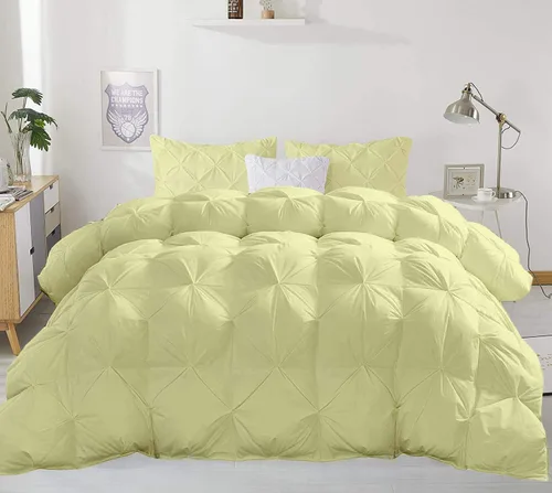 Miniatura 6 de Juego de edredón plisado para todas las estaciones, 21.16 oz/m², 3 piezas (edredón + 2 fundas de almohada), relleno de edredón de algodón egipcio
