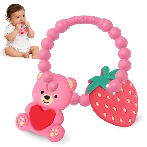 Miniatura 9 de Huevos de Pascua juguetes de dentición para bebés, rellenos esenciales de cesta de silicona para bebés, bebés y niños pequeños, regalo de relleno