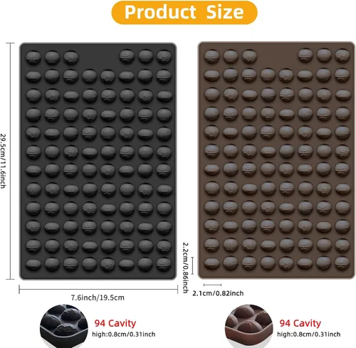 Miniatura 3 de 2 moldes de silicona para caramelos de bolas de goma de 188 cavidades, para fútbol, baloncesto, béisbol, rugby, para chocolate, fondant, dulces