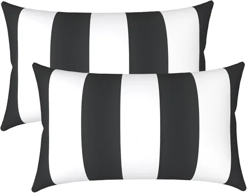Miniatura 119 de LVTXIII Juego de 2 almohadas lumbares para patio, 12 x 20 pulgadas, resistentes a la decoloración, para exteriores con interiores, cojines lumbares