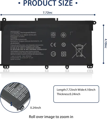 Miniatura 5 de TF03XL - Batería de repuesto para HP Pavilion X360 920070-855 14M-CD0001DX 14M-CD0003DX 15-CC 15-CD 14-BF 15-CC0XX 15-CC1XX 15-CD0XX 15-CC123CL