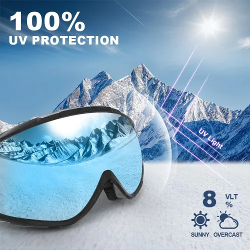 Miniatura 3 de Findway - Gafas de esquí para usar sobre anteojos, para nieve y snowboard, para hombre, mujer y jóvenes, 100 % protección contra rayos ultravioleta