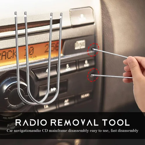 Miniatura 4 de Wevdn 2 piezas de herramienta para quitar radio de coche, kit de herramienta de palanca en forma de U para desmontaje de radio automotriz