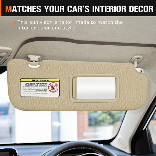 Miniatura 7 de Visera solar derecha para Hyundai Elantra 2011-2015 (no compatible con el modelo GT), repuesto de parasol beige del lado del pasajero 852203X000TX