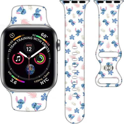 Miniatura 12 de Correa de silicona de dibujos animados compatible con Apple Watch de 1.496/1.575/1.614/1.654/1.732 pulgadas, bonitas correas de repuesto para Apple