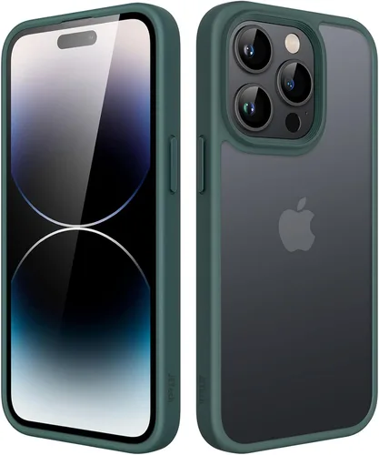 Miniatura 25 de JETech Funda mate para iPhone 14 de 6.1 pulgadas, a prueba de golpes, protección contra caídas de grado militar, cubierta trasera translúcida