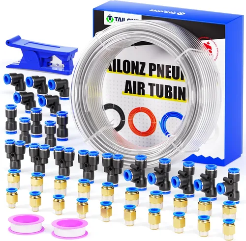 Miniatura 33 de TAILONZ PNEUMATIC Azul 0.236 in OD 0.157 in ID poliuretano PU manguera de aire tubo kit 32.8 ft 32.8ft