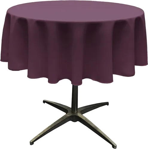 Miniatura 35 de LA Linen - Mantel redondo lavable de popelina de poliéster, resistente a manchas y arrugas, 51", mantel de tela para comedor, cocina, fiesta, Negro