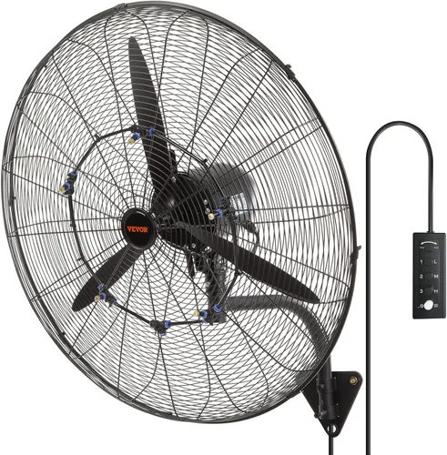 Miniatura 16 de VEVOR Ventilador de montaje en pared de 18 pulgadas, ventilador impermeable IP44 de 3 velocidades, máx. 4150 CFM montado en la pared
