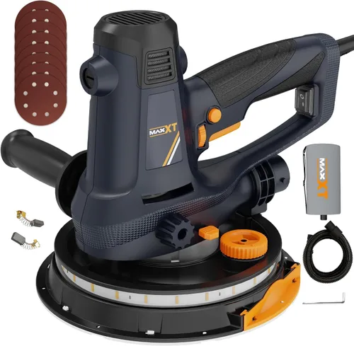 Lijadora de yeso manual MAXXT de 810W, lijadora eléctrica para paredes, lijado grueso y fino, velocidad variable de 1500-2800RPM, almohadilla