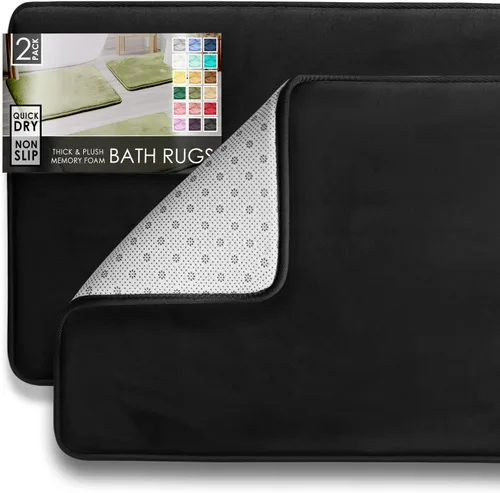Miniatura 103 de Clara Clark tapete para baño, regadera o tina, de gomaespuma, negro, antiderrapante Azul claro