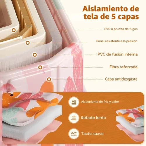 Miniatura 6 de Bañera Plegable Portátil, Bañera Independiente Sin Instalación, Bañera de Remojo SPA para Baño, Cabina de Ducha Plegable para Baños Calientes y Rosa