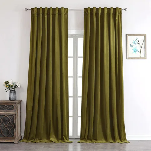 Miniatura 24 de Benedeco - Cortinas de terciopelo burdeos para ventana de dormitorio con pompón, cortinas de lujo súper suaves, oscurecimiento y aislamiento térmico