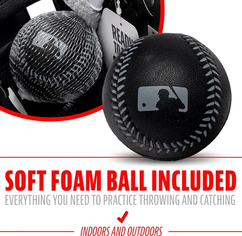 Miniatura 3 de Franklin Sports Kids Baseball Gloves - RTP Youth Teeball Glove + Ball Set - Boys + Girls Teeball Mitt - 9.5" Negro/Plateado