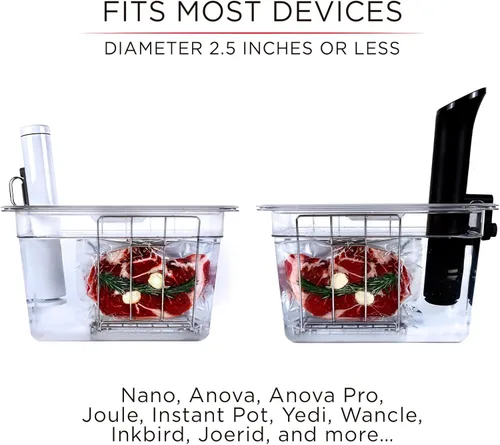 Miniatura 4 de Väeske Recipiente Sous Vide con tapa, se adapta a la mayoría de cocinas Sous Vide, accesorios Sous Vide (12 cuartos de galón, estante)