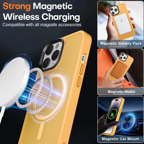 Miniatura 121 de Fuerte magnético para iPhone 11, compatible con Magsafe, [resistente a caídas de 13 pies] Funda trasera translúcida mate con sensación de piel