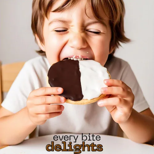 Miniatura 3 de Galletas en blanco y negro Galletas de estilo NY en blanco y negro Pasteles de bocadillos Naturales, frescas y deliciosas Kosher Snack