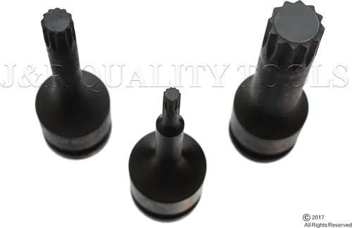 Miniatura 4 de Juego de llaves de impacto de 8 piezas de 1/2 pulgada XZN Triple Square Spline Drive, acero Cr-Mo métrico (M5 - M16)