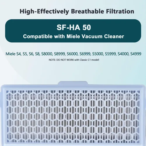 Miniatura 7 de Paquete de 1 cartucho de filtro SF-HA 50 HEPA AirClean compatible con accesorios de aspiradora Miele S4, S5, S6, S8