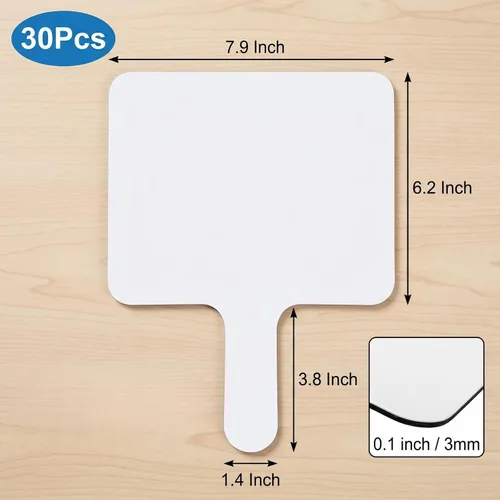 Miniatura 2 de Cididu Juego de 30 paletas de respuesta de borrado en seco, pizarra blanca pequeña, paquete de aula, juego de lapboard de mano con borradores