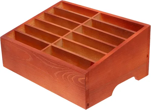 SEWACC 12- Soporte de madera para teléfono celular, organizador de escritorio para teléfono celular, caja de almacenamiento para la escuela aula
