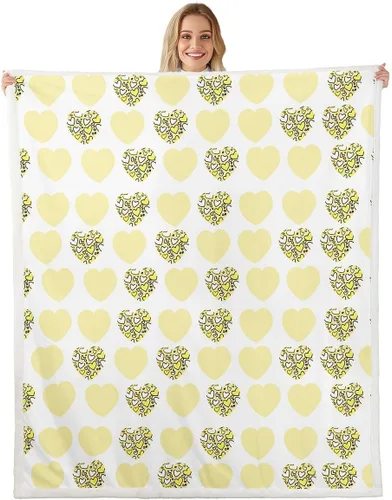 Miniatura 23 de Erosebridal Girls Fleece Blanket 40x50 Heart Rainbow Fuzzy Plush Throw for Sofa Couch Hand Drawn Sherpa Blanket Cartoon Love Geometric