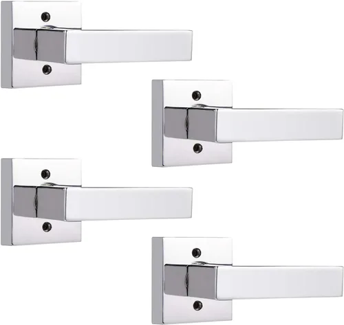 Miniatura 9 de Probrico Paquete de 4 manijas de puerta simuladas en negro mate, manijas interiores que no giran, manijas reversibles resistentes para interiores