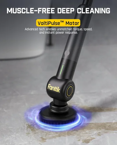 Miniatura 2 de Fanttik Flip G9 Pro - Limpiador eléctrico, motor VoltiPulse, limpiador de doble velocidad con 6 cabezales de cepillo, ángulo ajustable y mango Negro