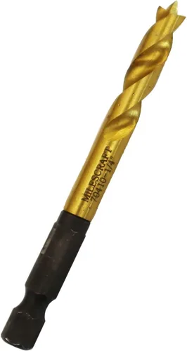Milescraft Broca de plantilla para estante de 1/4 pulgadas, 1 unidad, taladra agujeros para pasadores de estante de 1/4 pulgadas, vástago de
