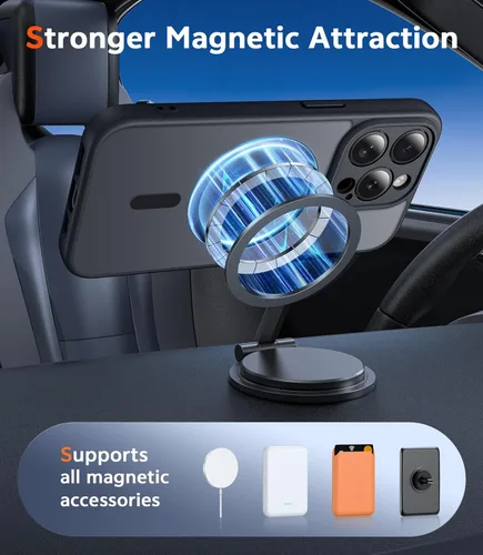 Miniatura 614 de FNTCASE Funda para iPhone 13 Pro-Max: Fundas magnéticas transparentes compatibles con Magsafe Slim anti amarillamiento protección contra caídas