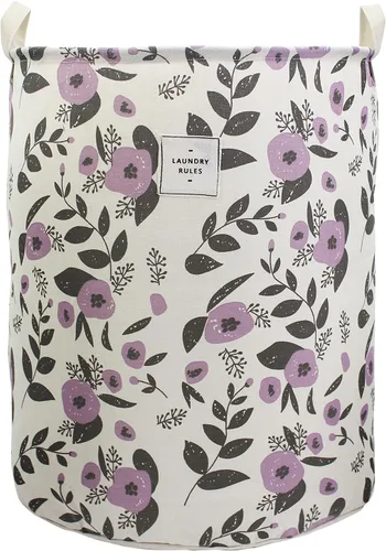 Mziart Cesta plegable para la ropa sucia, cesta grande con estampado floral para ropa sucia para bebés, niñas, niños, juguetes, organizador de ropa,