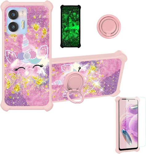 Miniatura 45 de jioeuinly JSF-DJS - Funda compatible con Nothing Phone 2a con protector de pantalla de vidrio templado, policarbonato duro + silicona suave, soporte