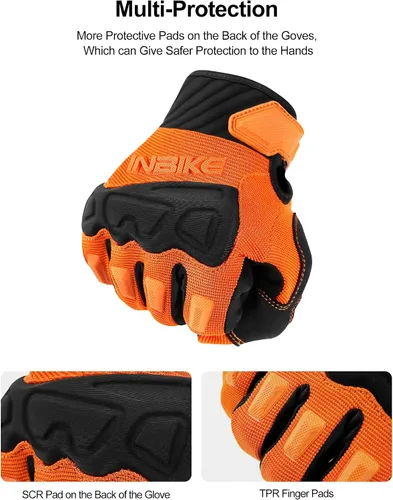Miniatura 3 de INBIKE - Guantes de bicicleta de montaña para hombre, protectores de nudillos, acolchados, guantes de ciclismo transpirables para MTB, motocross