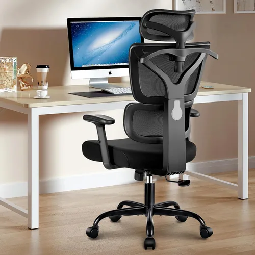 Winrise Silla de oficina ergonómica, silla de escritorio con respaldo alto, silla de juegos grande y alta, reclinable, cómoda, silla de oficina en