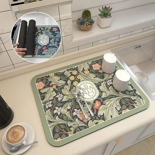 Miniatura 2 de Tapete de drenaje de estilo fantasía 2023, 11.8 x 15.75 pulgadas, súper absorbente, tapete de secado de platos lavable, almohadilla de secado