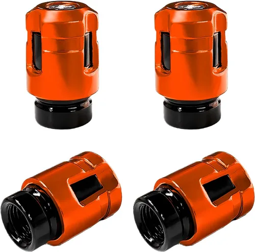 Miniatura 8 de Yourkar 4 tapas de vástago de válvula de neumático de automóvil, cubiertas de válvula de rueda de aleación de aluminio de forma única, resistentes a