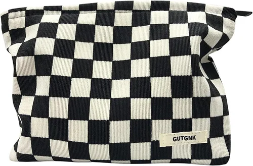 Miniatura 5 de Bolsa de maquillaje para mujeres, bolsa de cosméticos de pana con diseño estético, bolsa de mano para damas, estuche para lápices para niñas, lindo