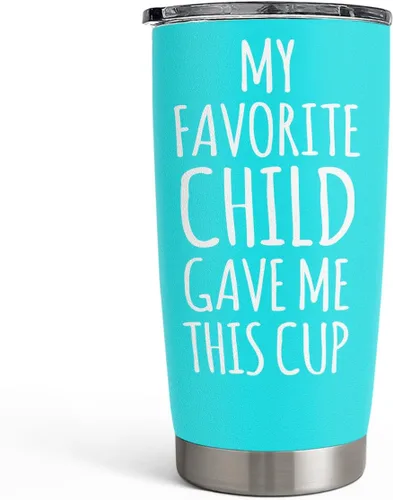 SANDJEST Vaso de regalo para mamá de parte de su hijo, hija – My Favorite Child Gave Me This Cup Taza de viaje aislada de 20 onzas – Impresionante